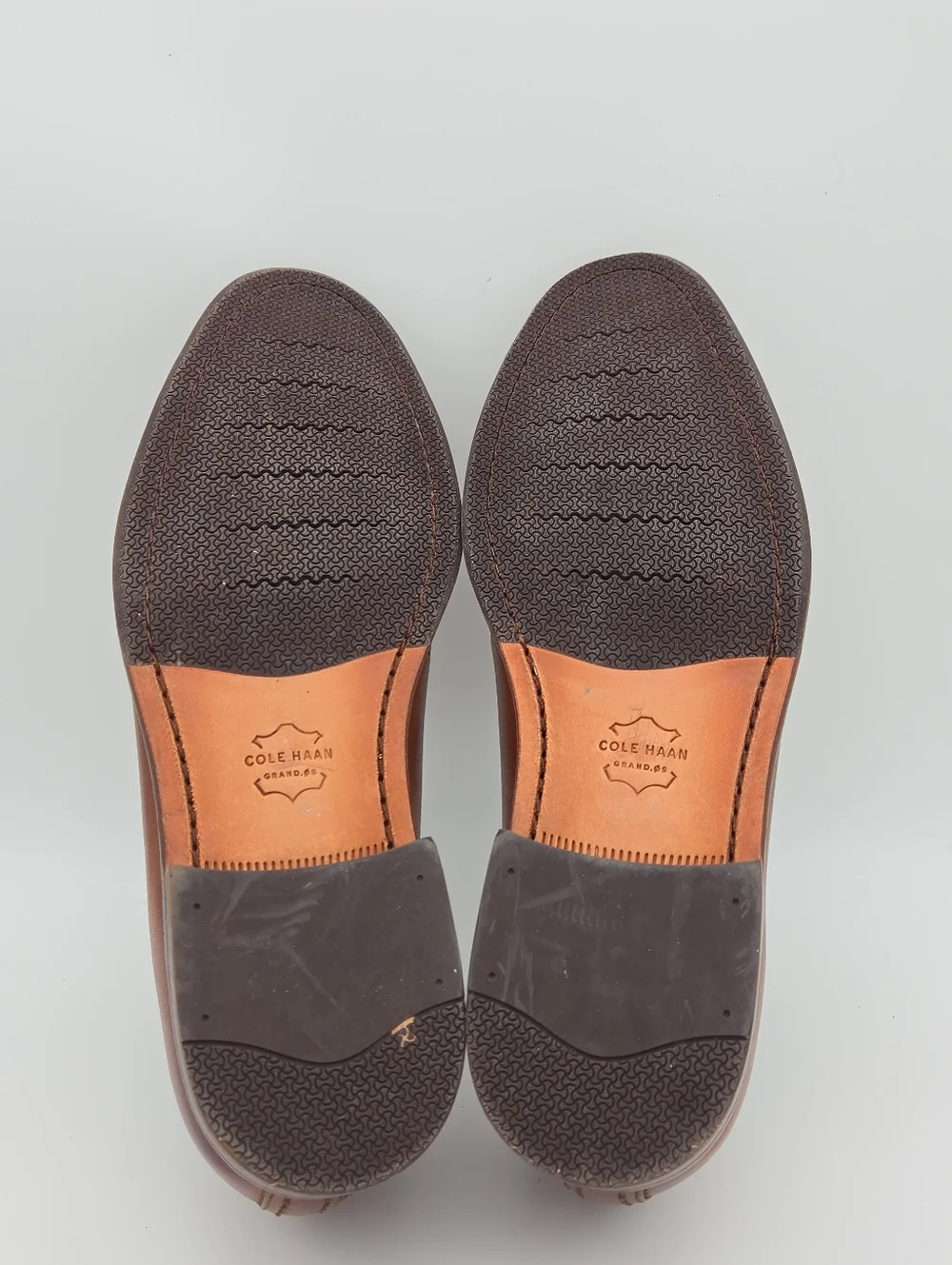 Cole Haan Warner Grand Postman Oxford Shoes Cognac Brown Leather Men's 9 Wide‎